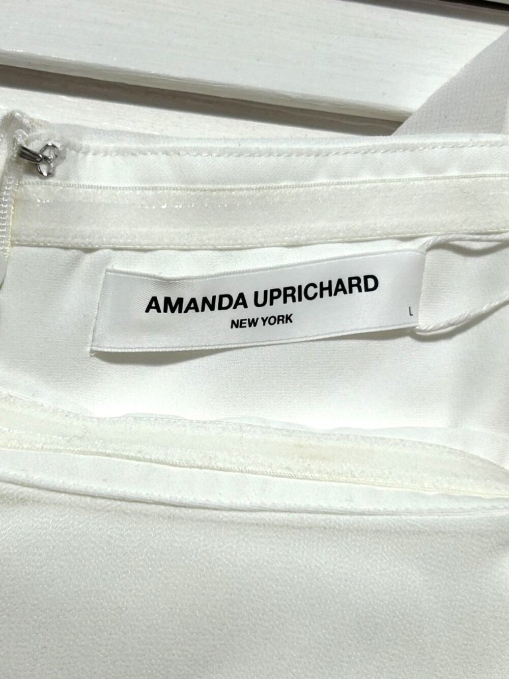 NWT Amanda Uprichard Women's Ivory Copellia Ruffle Dress Size Large 3449 - Picture 8 of 16
